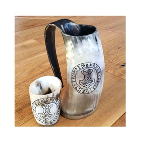 Taza de Cuerno de Buey Vikinga de la Mejor Calidad para Beber Vino, Personalizada con Tapa y Aislamiento al Vacío, 16 Onzas, para Fiestas - Product Image 4