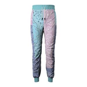Men's Blue Bandana Print Sweatpants Elastic Waist Drawstring Casual Joggers Polyester Breathable Jogger Pants <b>Trousers</b> - Product Image 5