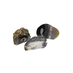 Material de piedras preciosas de alta calidad, sujetalibros de ágata gris, piedra natural, roca en bruto, minerales, cristal para decoración, mayorista. - Product Image 2