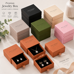 Boîtes cadeaux de luxe pour bijoux avec tiroir, emballages rigides haut de gamme pour bagues, boucles d'oreilles, colliers, emballages cadeaux haut de gamme - Product Image 6