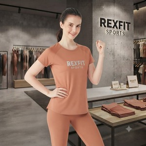 REXFITSPORTS 2026 Custom Women <b>Raglan</b> Sleeve Gym T Shirt Loose Fit Fitness Training <b>Top</b> Private Label Activewear Manufacturer - Product Image 4
