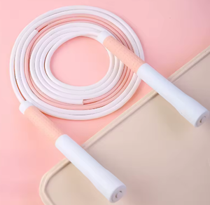 White Jump <b>Rope</b> with Foam Handle 2.5M Portable for Home <b>Exercise</b> Unisex Fitness Equipment - Product Image 5