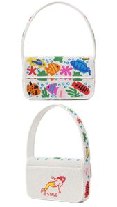 กระเป๋าสะพายไหล่ประดับลูกปัดสำหรับผู้หญิง ลายการ์ตูนโลมา ลายดอกไม้ - Product Image 2
