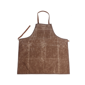 Brown Leather <b>Apron</b> With Pockets And Adjustable Straps For Workshop Use - Product Image 5