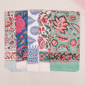 Bohemian Fashion Eco Friendly Cotton Block Printed Bandana <b>Square</b> <b>Scarf</b> Unisex Summer Bag Hair Accessories Durable Breathable - Product Image 4