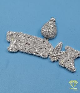 Hip Hop Bling Name Pendant <b>Iced</b> <b>Out</b> Moissanite Diamond Necklace Money Bag <b>Chain</b> Gift Jewelry - Product Image 1