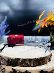 Lunettes de soleil sans monture en argent 925 avec diamants Moissanite taille poire VVS, verres dégradés, style glacé, monture de créateur, unisexe - Product Image 4