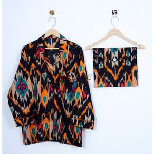 ชุดนอนผ้าฝ้ายผสมสำหรับผู้หญิง 2 ชิ้น คุณภาพสูง ระบายอากาศได้ดี  สามารถปรับแต่งสีและโลโก้ได้ เหมาะสำหรับฤดูร้อน - Product Image 4