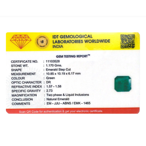 Natural Certified Zambian Emerald 5.85 Carat Loose Gemstone Emerald Cut 11x13mm for Fine Jewelry - Product Image 4