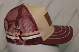 Gorra Trucker de Malla HAQ MEHARBAN SPORTS Marrón Beige con Logotipo 3D Bordado en el Lado Izquierdo, Ajustable, Unisex, Casual, de 5 Paneles, Estilo Urbano - Product Image 3