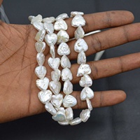 Perles de culture d'eau douce naturelles de couleur blanche de 10 mm, 12 mm, 14 mm, forme de cœur, perles pour la fabrication de bijoux, produits personnalisés faits à la main