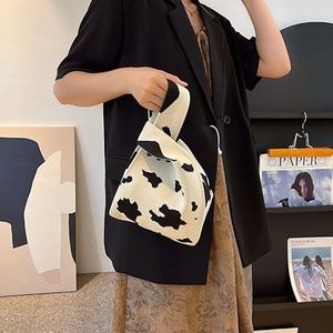 Borsa Tote Versatile da Donna in Lana Lavorata a Maglia, Borsa a Secchiello, Borsa a Scatola, Borsa a Mano - Product Image 2