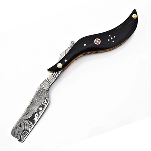Couteaux de survie et de camping faits à la main en acier Damas, ultra-affûtés, avec manche en Micarta et étui en cuir, Pasha Enterprises - Product Image 1