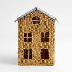 Fabricante Mayorista Proveedor OEM Cesta Tejida a Mano Organizador de Guardería Cesto de Mimbre Natural para Niños con Tapa - Product Image 3