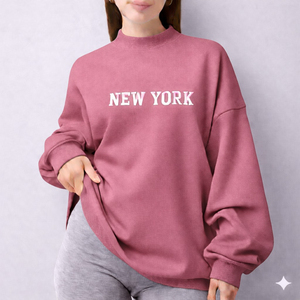 Nouveau design – Sweat-shirt tricoté à manches longues et col montant, coupe oversize, pull décontracté pour toutes les saisons, haut uni, style streetwear - Product Image 1