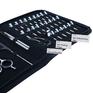 Kit de herramientas todo en uno para extensiones de cabello plateadas con alicates de crimpado de microenlaces, tijeras para cortar hilos, agujas de coser en estuche de almacenamiento - Product Image 4