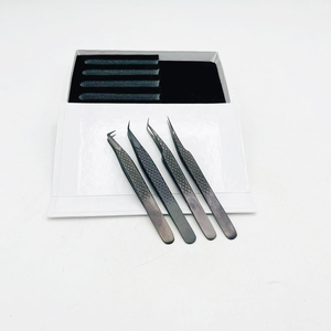 Lash Tweezers <b>Set</b> Stainless Steel Fiber Tip Eyelash Extension Tweezers Professional Volume & Isolation Lash Tools for Salons CE - Product Image 1