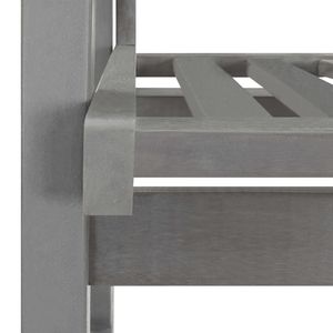 Sedia a dondolo resistente in legno massello di acacia grigio, mobili da giardino standard - Product Image 6