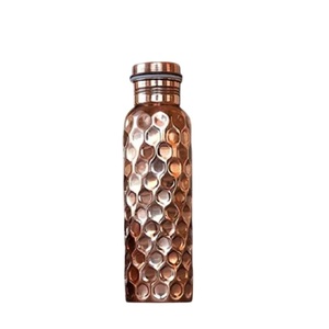 Wholesale Handcrafted Pure Solid Copper <b>Bottle</b> Eco-Friendly Reusable Metal <b>Flask</b> with Custom Logo Engraving for Home Office - Product Image 4