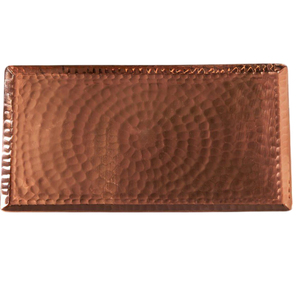 Bandeja redonda de cobre para servir con asas de latón, patrón de mandala grabado, platos de metal para comida, para vajilla de lujo en hoteles y restaurantes. - Product Image 3