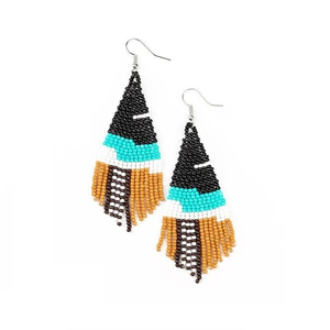 ต่างหูห้อยประดับลูกปัดปักมือ งานปักลูกปัดเต็มชิ้นโดย MD HANDICRAFTS - Product Image 4