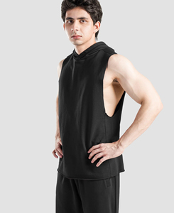 Camisetas de Tirantes con Capucha para Hombre, Personalizadas con Logotipo, Casuales, para Gimnasio, Ajustadas, de Secado Rápido, Cómodas, de Color Sólido, de Alta Calidad - Product Image 2
