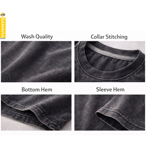 Camiseta Personalizada Samavia Vintage Lavada, 260gsm, Algodón Transpirable, Diseño en Blanco |   Venta al por mayor OEM: Serigrafía de ajuste holgado - Product Image 4