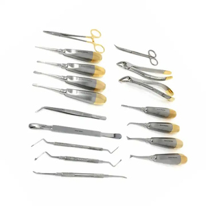 Kit d'instruments chirurgicaux dentaires 17 pièces en acier inoxydable réutilisable certifié CE – Élévateurs, pinces, ciseaux, outils buccaux manuels - Product Image 3