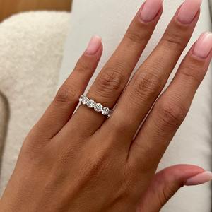 2.1 TCW Lab Grown Diamond <b>Ring</b> , U Shape Diamond Band , <b>Stacking</b> Diamond <b>Ring</b> , 7 Stone Lab Diamond <b>Ring</b>, Diamond Rose Gold - Product Image 3