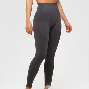 Legging de yoga taille mi-haute 2026 pour femme, personnalisé, uni, tricoté, antibactérien, séchage rapide, respirant, pour la gym - Product Image 2