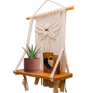 MORE Décoration murale en macramé bohème indien en coton tissé à la main pour chambre à coucher, couloir, chambres d'enfants et d'adolescents, toutes occasions - Product Image 1