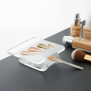 Palette de mélange de maquillage en acrylique transparent pour salon de beauté, outil portable pour l'art des ongles et les pigments cosmétiques, idéal pour les maquilleurs professionnels - Product Image 1
