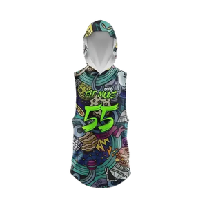 Uniforme de Fútbol Galaxy Print 7v7, Top sin Mangas con Capucha, Pantalones Cortos Sublimados, Kit de Equipo Personalizado, Equipamiento Profesional - Product Image 4