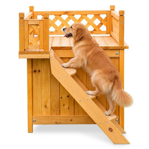 Casa de Madera para Perros con Plataforma Elevada en el Techo y Escalera - Product Image 1