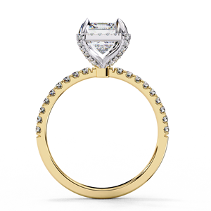 Anillo de Compromiso y Boda de Lujo de Oro de 14K con Diamante Cultivado en Laboratorio de Corte Esmeralda de 2.5 Quilates Certificado por IGI de Aries Jewel con Banda a Juego - Product Image 4
