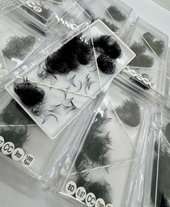 Pestañas de Volumen Individuales Hechas a Mano con Base Puntiaguda, Acabado Mate Oscuro, Curvaturas C, CC, D, DD, Fácil de Abanicar, 0.03, 0.05, 0.07mm, en Bandeja - Product Image 2