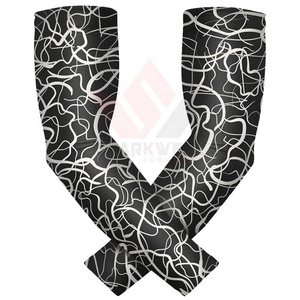 Manchon de compression unisexe noir avec logo blanc, protection anti-UV pour le cyclisme, la course à pied et le fitness - Product Image 6