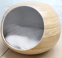 Lit pour petits animaux et maison pour chat en fibre de bambou et rotin toutes saisons, tapis de couchage, lavable à la main
