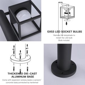 Lampe de balise LED GX53 120V pour extérieur, à câblage direct, pour allée, modèle 36514, éclairage de chemin paysager à câblage direct - Product Image 5