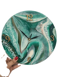 Relojes de pared de resina epoxi de VERSATILIDAD para espacios exquisitos, decoración única para el hogar, regalo de pared, reloj oceánico epoxi de Antique Creation - Product Image 5