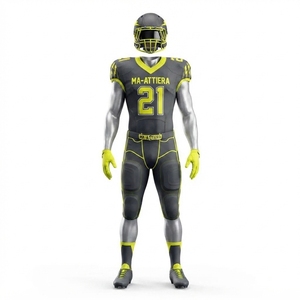 Custom Black Lime American Football Uniform <b>Padded</b> Jersey <b>Pants</b> Set Team Sports Apparel - Product Image 1
