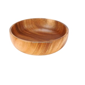 Frutero de madera de acacia natural hecho a mano, tazón de madera para servir en la cocina, comedor y decoración del hogar. - Product Image 1