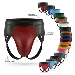 Comfortable PU Leather MMA Sports Equipment Groin Guard with Adjustable Straps for Men Full Protection Sports Gear Boxing Pads - Product Image 1