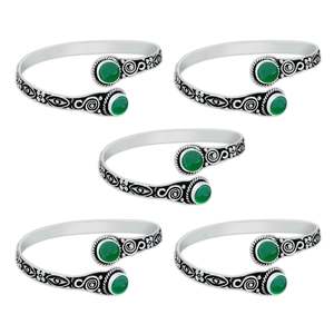 Handmade Brass Bohemian Geometric Bangle with Silver Plating Option for Women-Gift & Party Jewelry - Product Image 2