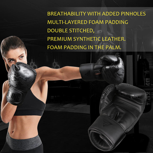 Guantes de Boxeo de Cuero con Logotipo Personalizado, 12oz/14oz/10oz/16oz, para Entrenamiento con Saco de Boxeo, con Cordones, Absorben la Humedad, Unisex - Product Image 5