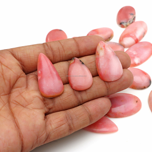 Cabochons de pierres précieuses en vrac opale rose péruvienne naturelle ovale, goutte, dos plat rond prix de gros bijoux en argent cristal de guérison - Product Image 4