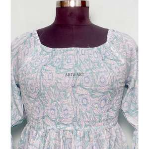 Women's Summer Maxi Dress 100% Cotton Floral Print Eco-Friendly Sweet Party Gown Casual Daily Wear Button Decoration Natural - Product Image 2