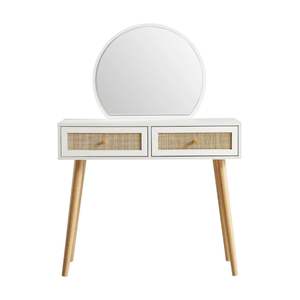 Mesa de tocador de ratán natural blanco con silla, venta al por mayor, precios económicos, directo de fábrica en Vietnam, OEM, ODM, personalizable - Product Image 2