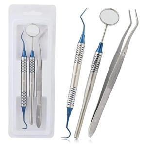 GUJJAR SURGICAL Dentist Basic Examination Set 3pcs Manual Power <b>Teeth</b> <b>Whitening</b> Mirror Scaler Tweezers Reusable Dental - Product Image 1