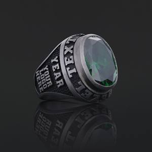 Bague d'École BOJ 014 Personnalisée en Argent et Diamant, Bague de Diplôme Universitaire Unisexe, Cadeau pour Fêtes et Occasions Spéciales, Prix Bas - Product Image 4